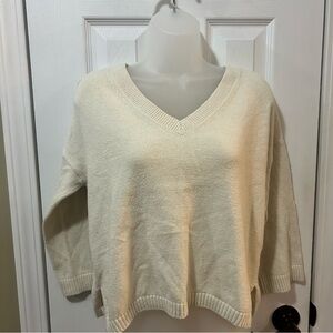 Madewell Double-V Pullover Antique Cream Women's Small